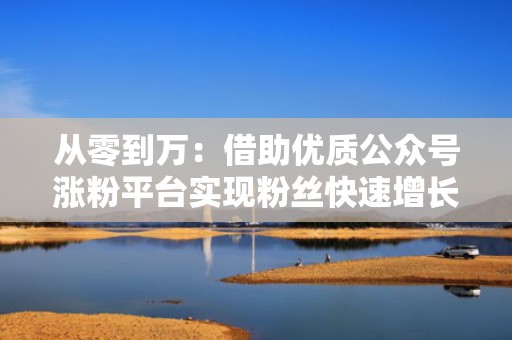 从零到万：借助优质公众号涨粉平台实现粉丝快速增长