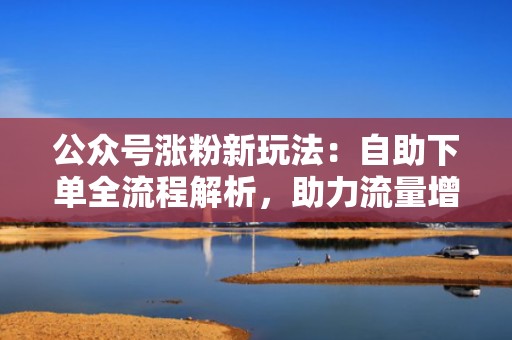 公众号涨粉新玩法：自助下单全流程解析，助力流量增长