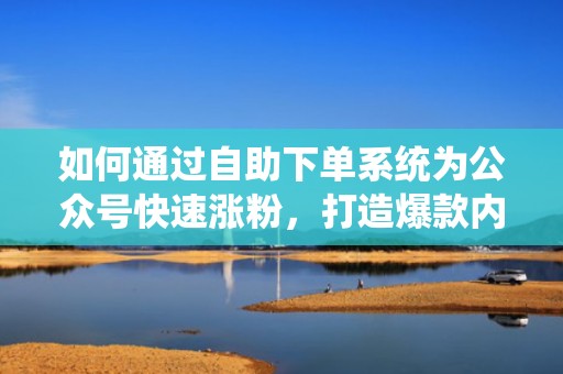 如何通过自助下单系统为公众号快速涨粉，打造爆款内容