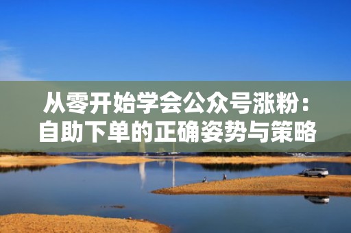 从零开始学会公众号涨粉：自助下单的正确姿势与策略
