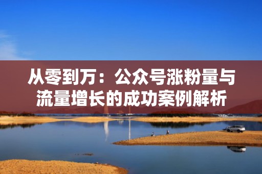 从零到万：公众号涨粉量与流量增长的成功案例解析