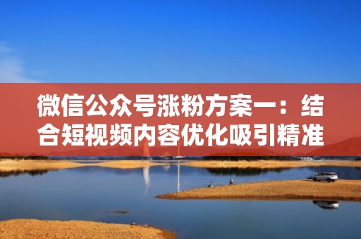 微信公众号涨粉方案一：结合短视频内容优化吸引精准用户
