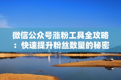 微信公众号涨粉工具全攻略：快速提升粉丝数量的秘密武器