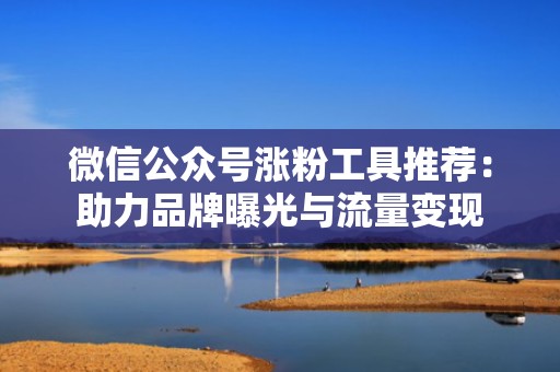 微信公众号涨粉工具推荐：助力品牌曝光与流量变现