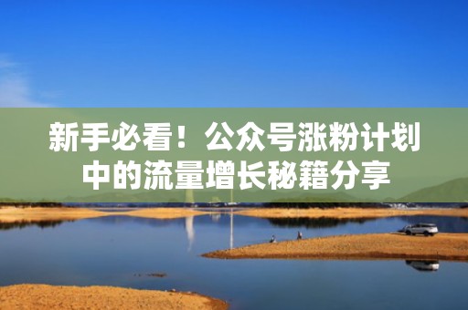 新手必看！公众号涨粉计划中的流量增长秘籍分享