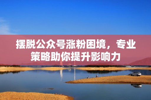 摆脱公众号涨粉困境，专业策略助你提升影响力