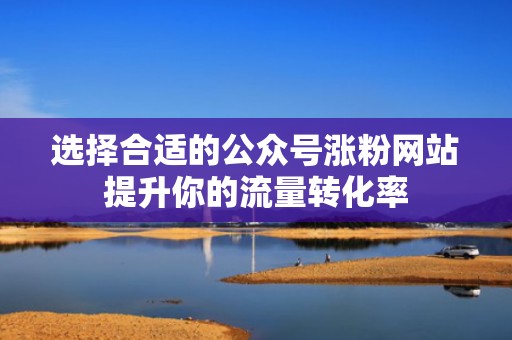 选择合适的公众号涨粉网站提升你的流量转化率