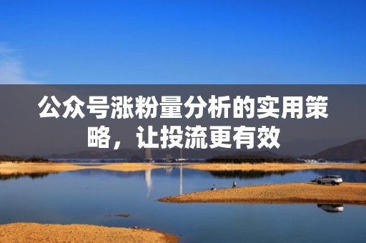公众号涨粉量分析的实用策略，让投流更有效