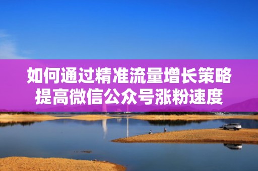 如何通过精准流量增长策略提高微信公众号涨粉速度