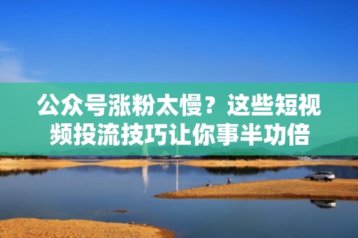 公众号涨粉太慢?这些短视频投流技巧让你事半功倍 公众号涨粉太慢?这些短视频投流技巧让你事半功倍