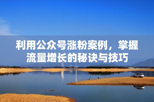 利用公众号涨粉案例，掌握流量增长的秘诀与技巧