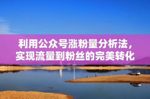 利用公众号涨粉量分析法，实现流量到粉丝的完美转化