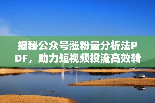 揭秘公众号涨粉量分析法PDF，助力短视频投流高效转化