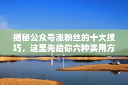 揭秘公众号涨粉丝的十大技巧，这里先给你六种实用方法