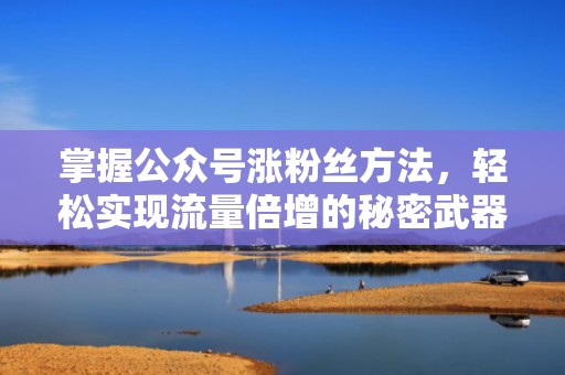 掌握公众号涨粉丝方法，轻松实现流量倍增的秘密武器