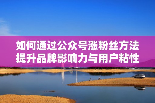 如何通过公众号涨粉丝方法提升品牌影响力与用户粘性