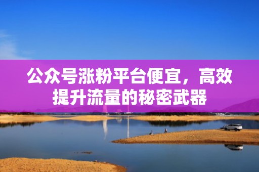 公众号涨粉平台便宜，高效提升流量的秘密武器