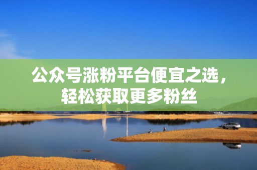 公众号涨粉平台便宜之选，轻松获取更多粉丝