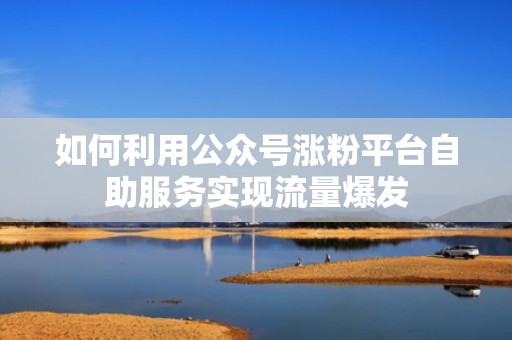 如何利用公众号涨粉平台自助服务实现流量爆发