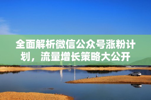 全面解析微信公众号涨粉计划，流量增长策略大公开