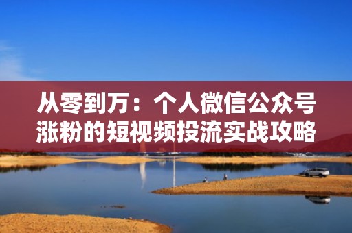 从零到万：个人微信公众号涨粉的短视频投流实战攻略