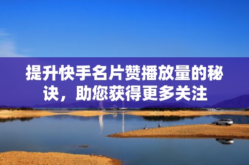 提升快手名片赞播放量的秘诀，助您获得更多关注