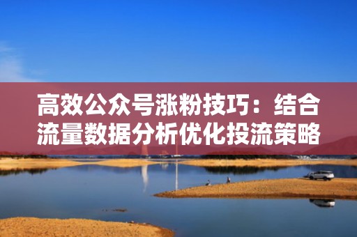 高效公众号涨粉技巧：结合流量数据分析优化投流策略