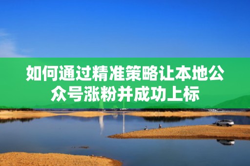 如何通过精准策略让本地公众号涨粉并成功上标
