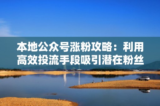 本地公众号涨粉攻略：利用高效投流手段吸引潜在粉丝