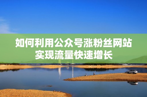 如何利用公众号涨粉丝网站实现流量快速增长