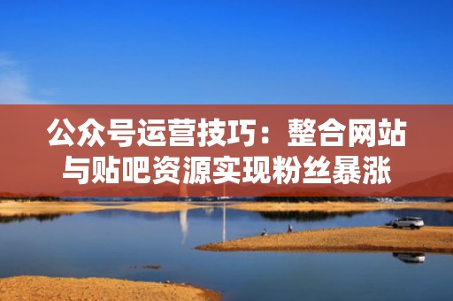 公众号运营技巧：整合网站与贴吧资源实现粉丝暴涨