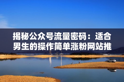 揭秘公众号流量密码：适合男生的操作简单涨粉网站推荐
