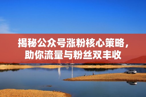 揭秘公众号涨粉核心策略，助你流量与粉丝双丰收