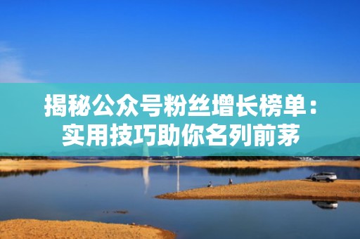 揭秘公众号粉丝增长榜单：实用技巧助你名列前茅