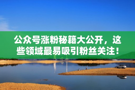 公众号涨粉秘籍大公开，这些领域最易吸引粉丝关注！