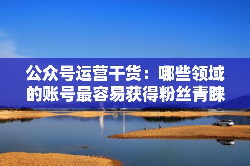 公众号运营干货:哪些领域的账号最容易获得粉丝青睐? 公众号运营干货:哪些领域的账号最容易获得粉丝青睐?