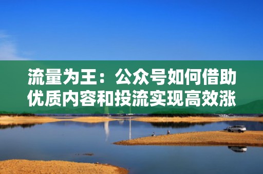 流量为王：公众号如何借助优质内容和投流实现高效涨粉