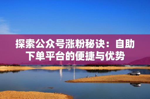 探索公众号涨粉秘诀：自助下单平台的便捷与优势