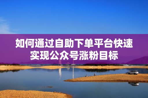 如何通过自助下单平台快速实现公众号涨粉目标
