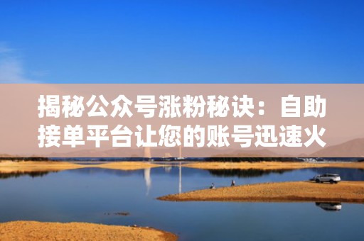 揭秘公众号涨粉秘诀：自助接单平台让您的账号迅速火爆