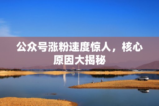 公众号涨粉速度惊人，核心原因大揭秘