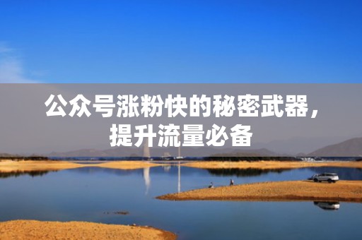 公众号涨粉快的秘密武器，提升流量必备