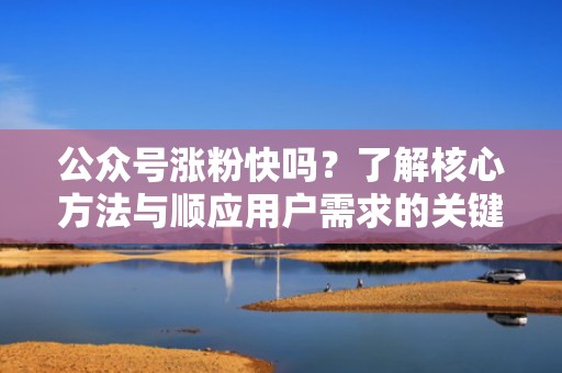 公众号涨粉快吗？了解核心方法与顺应用户需求的关键