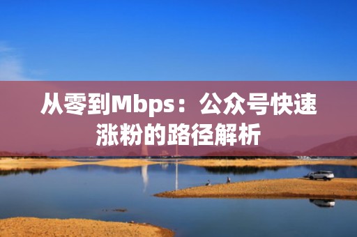 从零到Mbps：公众号快速涨粉的路径解析