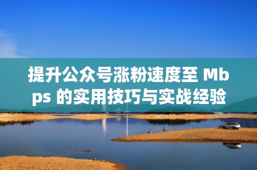 提升公众号涨粉速度至 Mbps 的实用技巧与实战经验分享