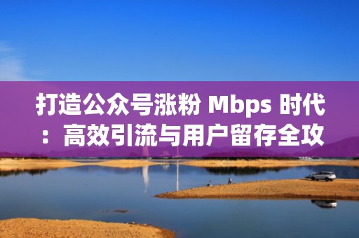 打造公众号涨粉 Mbps 时代：高效引流与用户留存全攻略