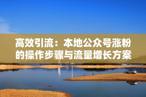 高效引流：本地公众号涨粉的操作步骤与流量增长方案