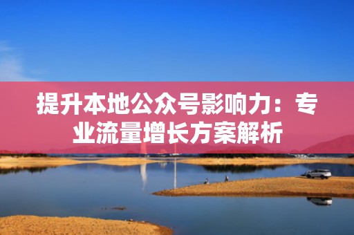 提升本地公众号影响力：专业流量增长方案解析