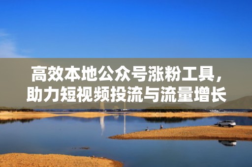 高效本地公众号涨粉工具，助力短视频投流与流量增长