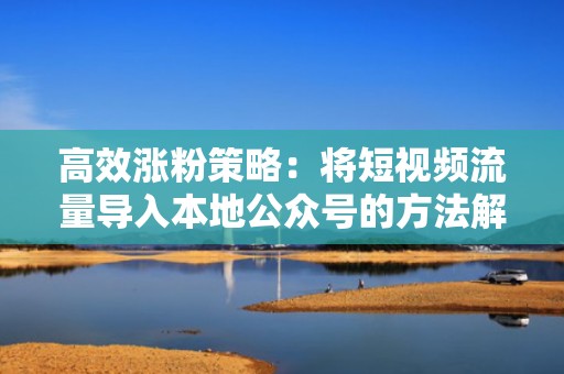 高效涨粉策略：将短视频流量导入本地公众号的方法解析
